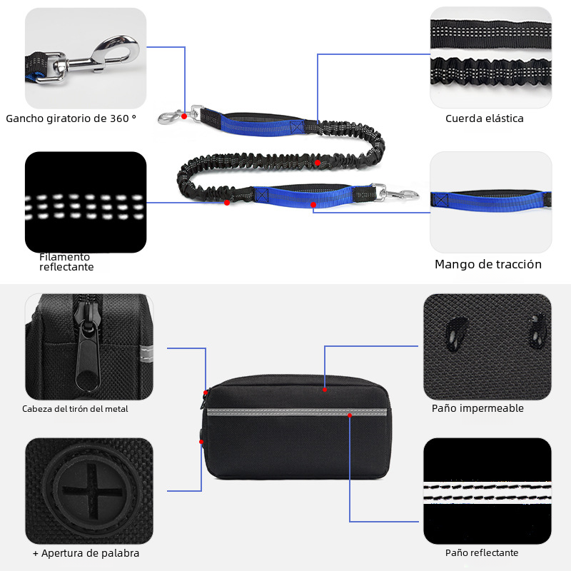 Cross-Border Amazon Pet Running Waist Bag with Leash